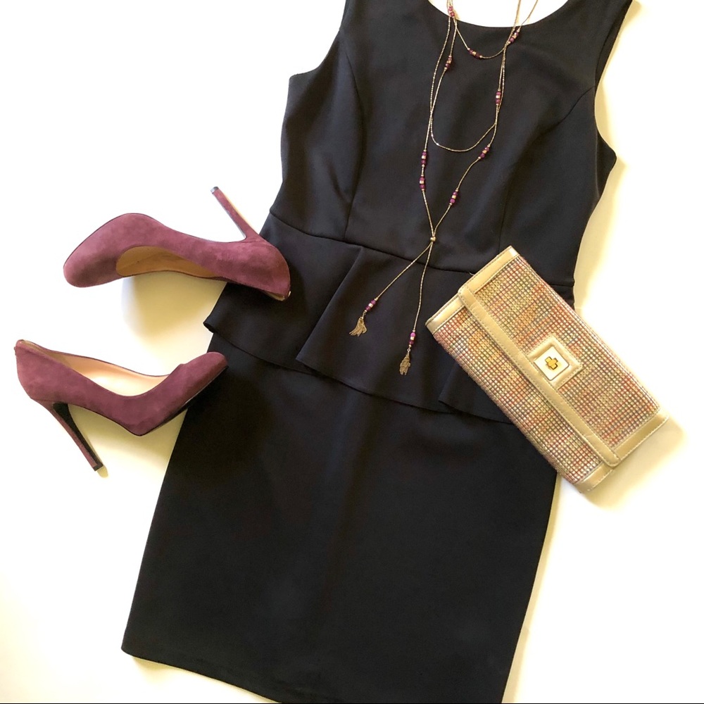 Black Peplum Dress by Spense - Size 10